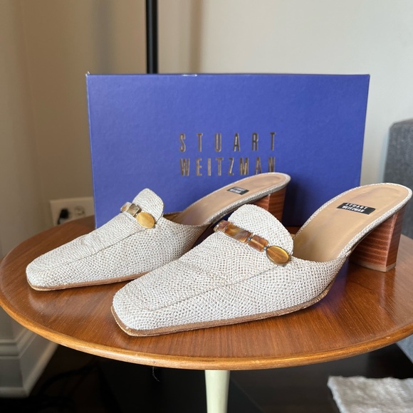 Stuart Weitzman Faux Snakeskin Mule Slides US 7.5 - Picture 1 of 9